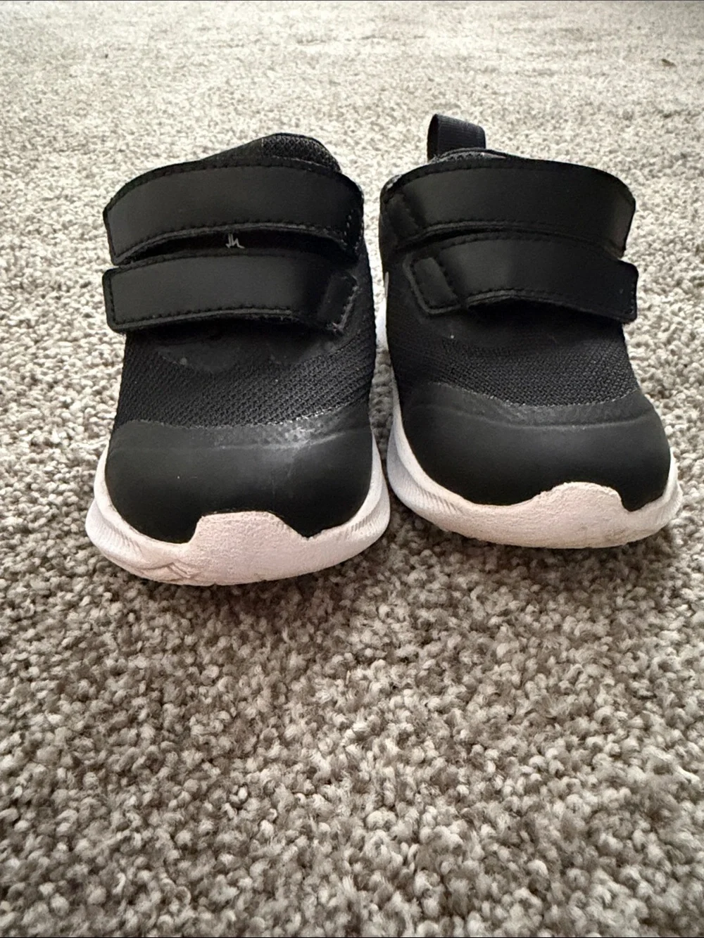 Nike Kids Black and White Velcro Athletic Sneakers
